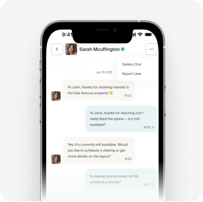 Chat with Landlords Interface